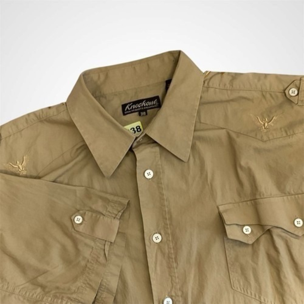Knockout‎ Denim Products Eagle Embroidered Button Up Safari Shirt Men 3XB China